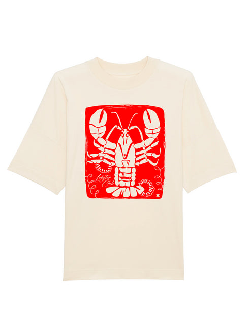 Crewneck Oversized T-shirt Lobster Club Red